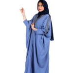 ⁦عبايه تطريز قطري ازرق فاتح بشت⁩ - الصورة ⁦5⁩