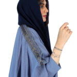 ⁦عبايه تطريز قطري ازرق فاتح بشت⁩ - الصورة ⁦3⁩