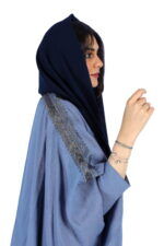 ⁦عبايه تطريز قطري ازرق فاتح بشت⁩ - الصورة ⁦3⁩