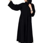 ⁦عباية كلوش كلاسيك محددة بخيوط بيج⁩ - الصورة ⁦2⁩