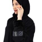 ⁦عباية شتوي شامواه بأكمام جلد⁩ - الصورة ⁦2⁩