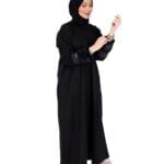 ⁦عباية شتوي شامواه بأكمام جلد⁩ - الصورة ⁦3⁩