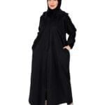 ⁦عبايه فروة اسود شامواه شتوية⁩ - الصورة ⁦2⁩