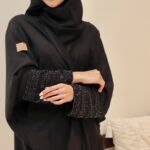 ⁦عبايه لف بشك سندس اسود⁩ - الصورة ⁦2⁩