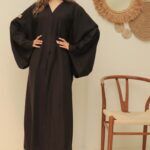 ⁦عبايه بقصة اماراتي أسود⁩ - الصورة ⁦2⁩