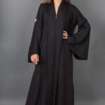 عبايه كلوش منسوجة من قماش كريب - مينى ميت بشك