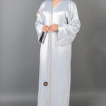 ⁦عبايه الجازار الطبيعي رمادي⁩ - الصورة ⁦4⁩