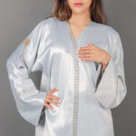 ⁦عبايه الجازار الطبيعي رمادي⁩ - الصورة ⁦3⁩