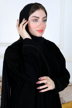 عباية امارتي زهره ساده بقماش زهرة كريب