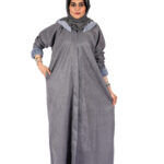 ⁦فروة رمادي شامواه شتوية⁩ - الصورة ⁦4⁩