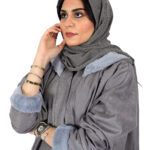 ⁦فروة رمادي شامواه شتوية⁩ - الصورة ⁦3⁩