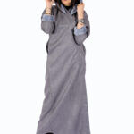 ⁦فروة رمادي شامواه شتوية⁩ - الصورة ⁦5⁩