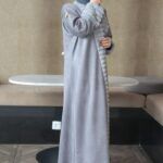 عبايه فروه شتوي رماري