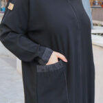 ⁦‎عباية كريب ملكي بجيوب أمامية و أكمام مطاط⁩ - الصورة ⁦2⁩