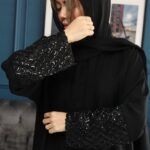 ⁦عباية شك ازدهار من اكمام وخرز لامع⁩ - الصورة ⁦5⁩