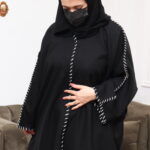 ⁦عبايه لف بخياطه يد مخفى من الأكتاف والأمام مميزه وكلاسيك⁩ - الصورة ⁦2⁩
