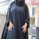 ⁦عبايه كلوش مطرزه بخيوط مخفي كحلي⁩ - الصورة ⁦5⁩