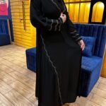 ⁦عبايه مريم بليزر من اجناب و تطريز بيج⁩ - الصورة ⁦2⁩