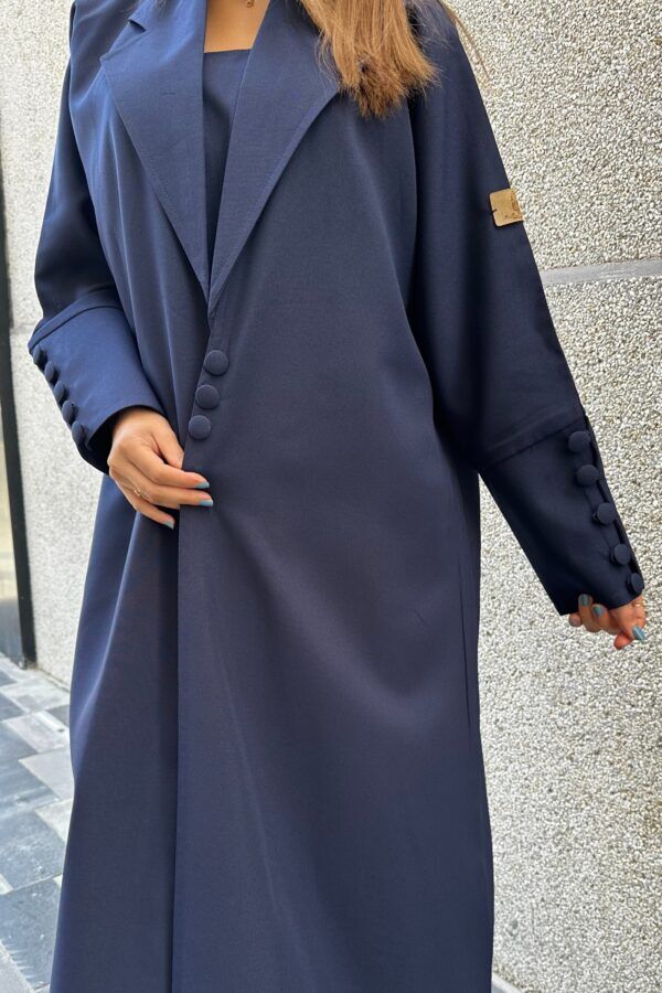 ⁦عباية كحلي بليزر مندمجة بطبقة داخلية⁩ - الصورة ⁦7⁩