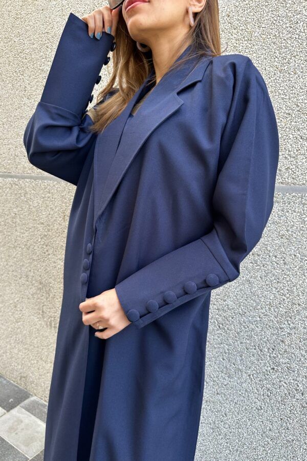 ⁦عباية كحلي بليزر مندمجة بطبقة داخلية⁩ - الصورة ⁦3⁩