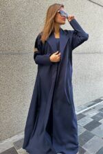 ⁦عباية كحلي بليزر مندمجة بطبقة داخلية⁩ - الصورة ⁦8⁩