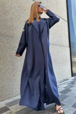 ⁦عباية كحلي بليزر مندمجة بطبقة داخلية⁩ - الصورة ⁦10⁩