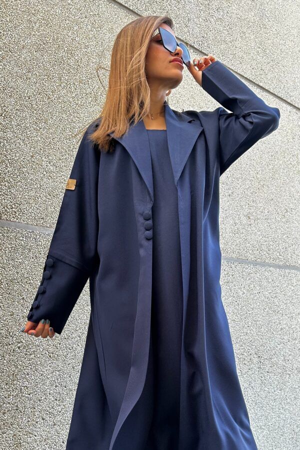 ⁦عباية كحلي بليزر مندمجة بطبقة داخلية⁩ - الصورة ⁦11⁩