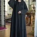 ⁦عبايه كلوش محددة باسود⁩ - الصورة ⁦8⁩