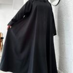 عبايه كلوش ساده منسوجة