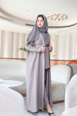 عباية طقم بيج 3 قطع