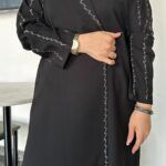 ⁦عباية كلوش بليزر بدقات ابيض⁩ - الصورة ⁦4⁩