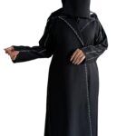 ⁦عباية كلوش بليزر بدقات ابيض⁩ - الصورة ⁦2⁩