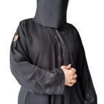 ⁦عبايه كلاسيك بتطريز ارى بلون الاسود⁩ - الصورة ⁦6⁩