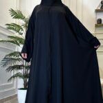 ⁦عباية كلوش نواعم ساده بكم مربع بحدده بفايفين⁩ - الصورة ⁦3⁩