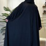 ⁦عباية كلوش نواعم ساده بكم مربع بحدده بفايفين⁩ - الصورة ⁦4⁩