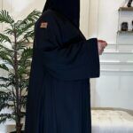 عباية كلوش نواعم ساده بكم مربع بحدده بفايفين