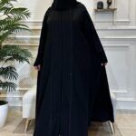 عباية كلوش نواعم منسوجه بقيطان و فصوص من امام