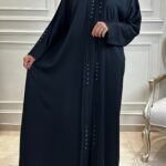 ⁦عبايه كتف بفصوص على شكل ورورد من امام⁩ - الصورة ⁦7⁩