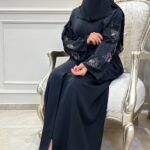 ⁦عبايه كتف بتطريز شك على اكمام كامل بلون نحاسى⁩ - الصورة ⁦2⁩