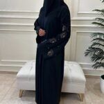 ⁦عبايه كتف بتطريز شك على اكمام كامل بلون نحاسى⁩ - الصورة ⁦7⁩