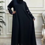 ⁦عباية نواعم بتطريز ملون على اكمام كامل⁩ - الصورة ⁦5⁩