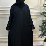 ⁦عبايه كتف بتطريز ارى اسود من امام وكم⁩ - الصورة ⁦5⁩