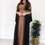 ⁦جلابيه بتطريز عربي وبكم وسيع بيج⁩ - الصورة ⁦8⁩