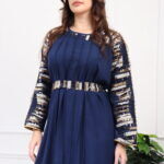 ⁦جلابيه كحلي مطرزه بترتر⁩ - الصورة ⁦6⁩