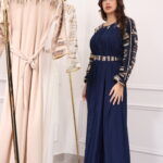 ⁦جلابيه كحلي مطرزه بترتر⁩ - الصورة ⁦7⁩