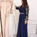 ⁦جلابيه كحلي مطرزه بترتر⁩ - الصورة ⁦9⁩