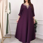 جلابيه خليجى بتطريز شك و فصوص من امام