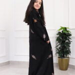 عبايه بناتي بتطريز كامل بلون نحاسي