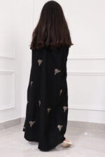 ⁦عبايه بناتي بتطريز فراشه كامل بلون النحاسي⁩ - الصورة ⁦4⁩