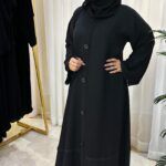 ⁦عبايه كلوش بسحاب مخفى بزراير من امام⁩ - الصورة ⁦5⁩